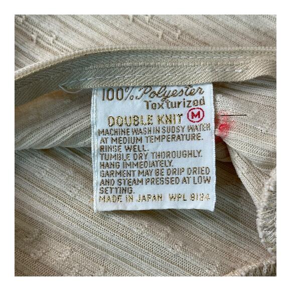 Vintage 70s 80s Sleeveless Ribbed Knit Top S/M Made in Japan Mock Neck - Picture 6 of 7